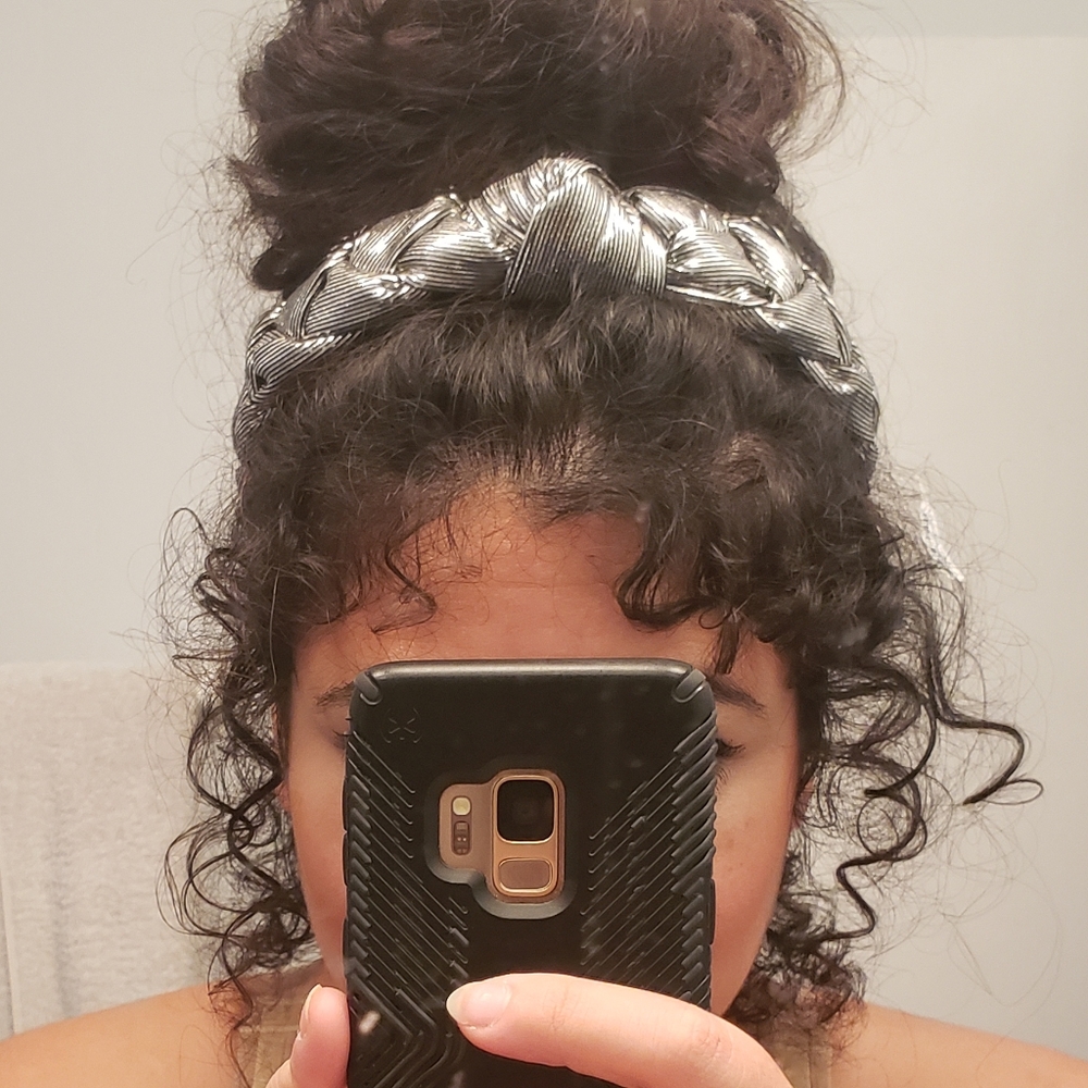 💕💕💕 5 for $20 NWT TORRID Braided Top Knot Thick Headband Silver Metallic